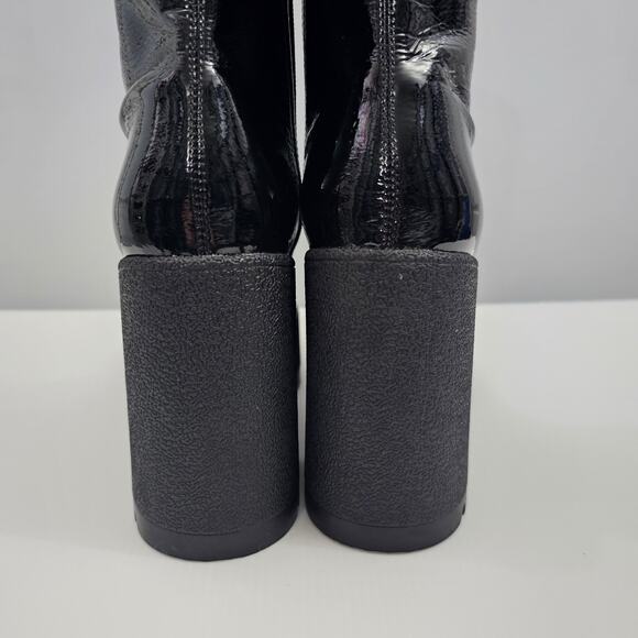 NEW Jeffrey Campbell Refresh Ankle Boot Women 9 Black Glossy Patent Y2K Platform - Picture 8 of 14